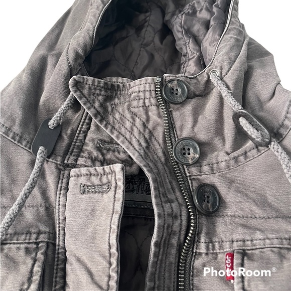 New Without Tags Women’s Small Levi Strauss & Co. Gray Wash Utility Jacket - Picture 12 of 16